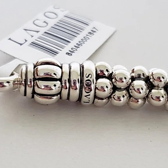 LAGOS Signature Silver Caviar Bracelet I 9mm 925 Sterling Sz M 7.5" Unisex  NWT - Picture 10 of 15